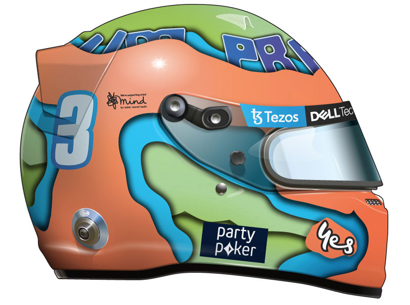 Casque de Daniel Ricciardo